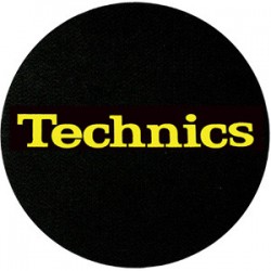 Coppia Panni Per Giradischi Slipmats Technics Logo Yellow
