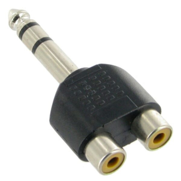 Adattatore 2 Rca Femmina - Jack Stereo 6,3 mm